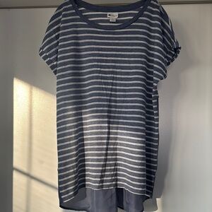 STYLUS Navy and White Striped Short Sleeve Tee